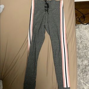 lace up High waisted Leggings from PINK